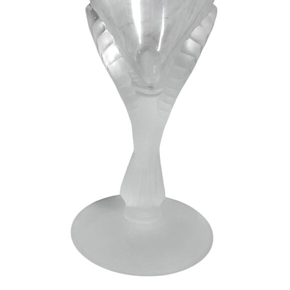 Sasaki Wings Crystal Wine Glasses 7" White Design Elegant Glassware Set of 4 - Picture 2 of 8